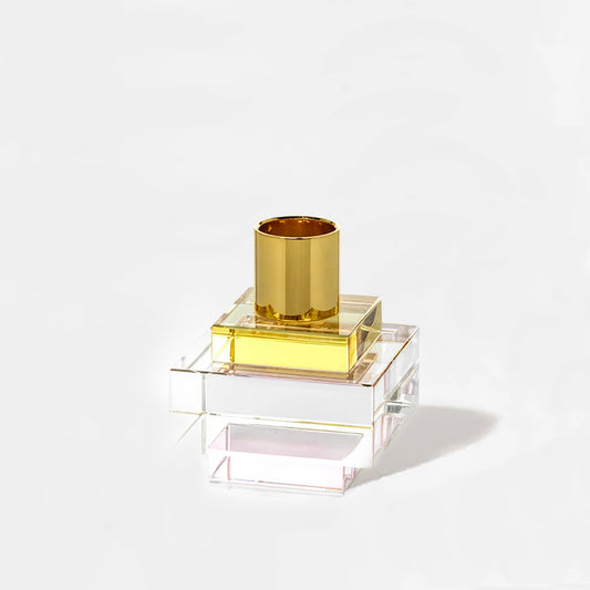 Vianna Square Crystal Candle Holder in Various Colors