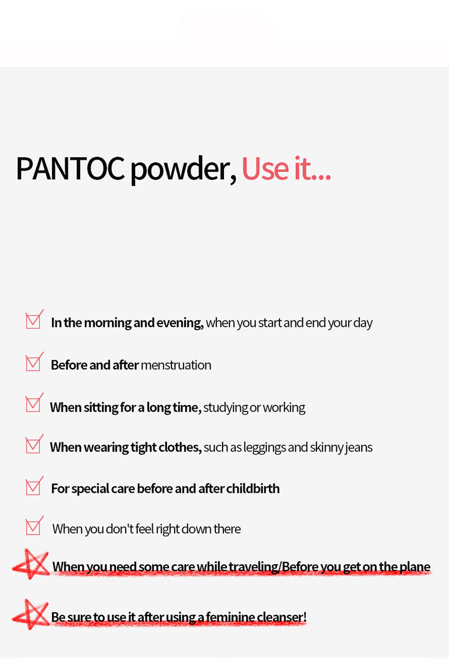 Pantoc Probiotic Feminine Hygiene Powder – Odor & Itch Relief for pH Balance – Daily Feminine Care - Live Probiotics & Rice Powder – Dermatologically Tested, Safe for Sensitive Skin – 300 Uses – 6.6g