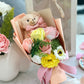 Teddy Bear 5-Flowers Bouquet