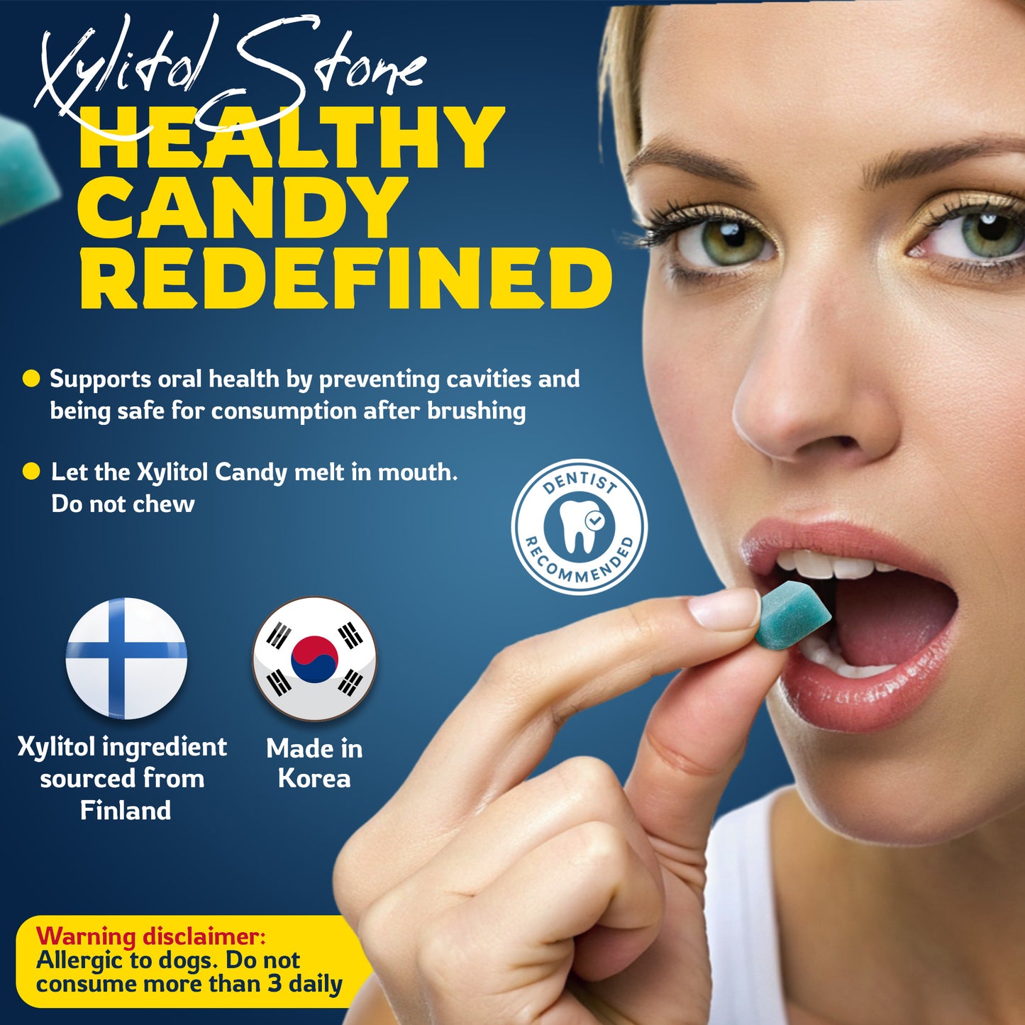 Xylitol Stone Sugar Free Hard Candy 70g Tin Can, Wakeful Delight