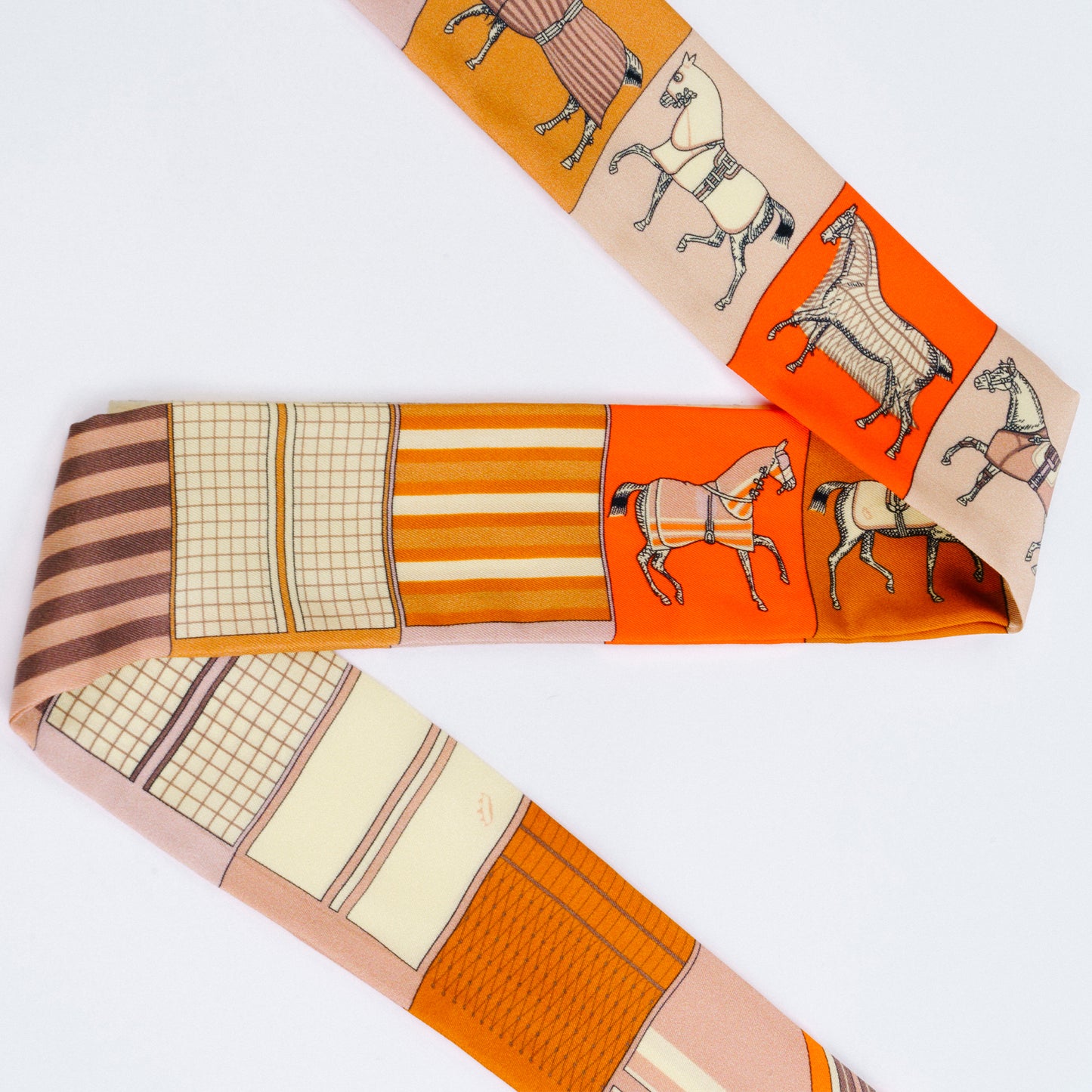 [Silk Skinny Scarf] Les Chevaux