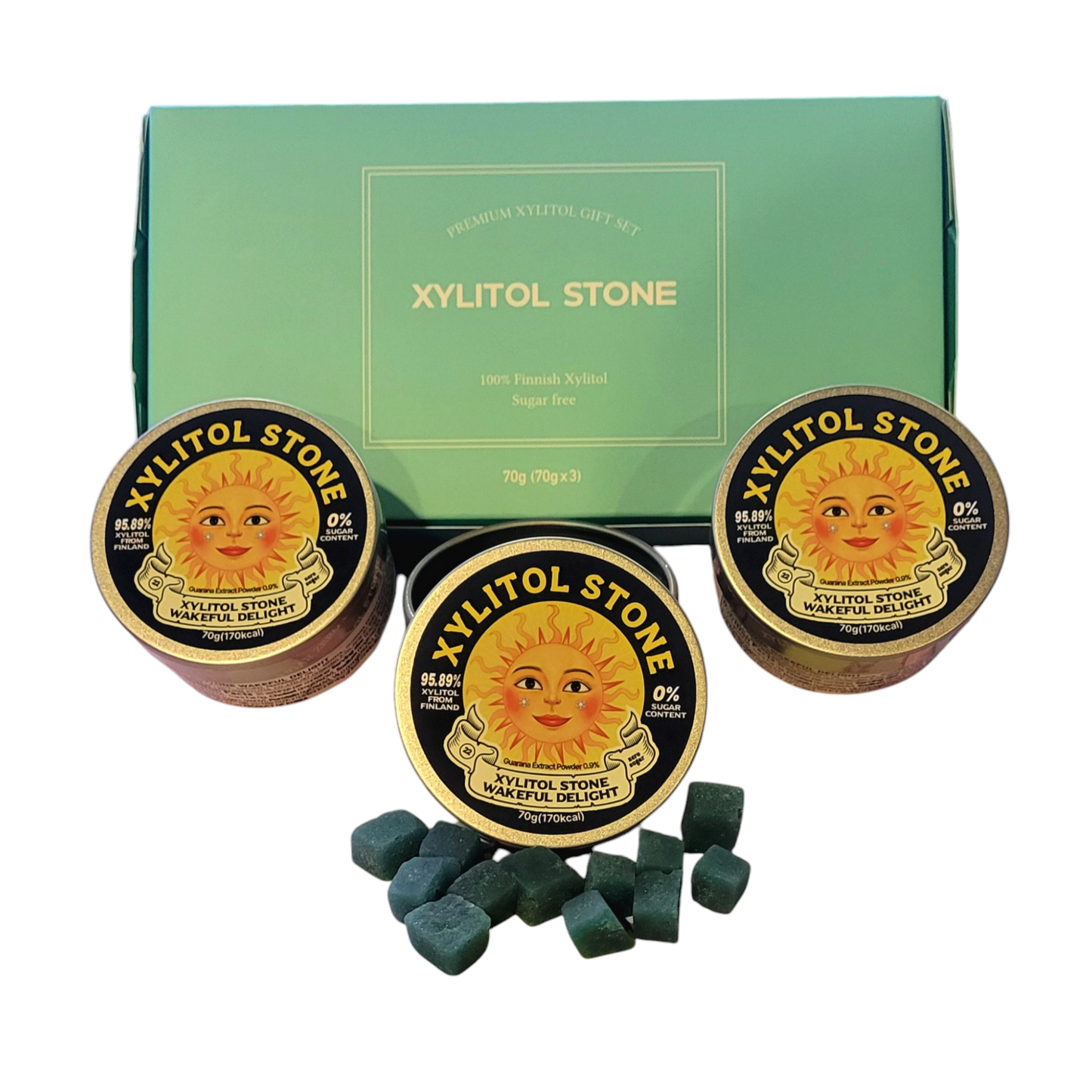 Xylitol Stone Sugar Free Hard Candy 70g Tin Can, Wakeful Delight